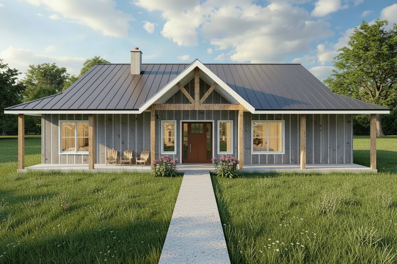 Exterior - Front Elevation 2 for Farmhouse House Plan #1127-22 - 3 bed, 2 bath