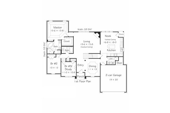 Floor Plan - Main Floor House Plan #329-331 - 5 bed, 3 bath