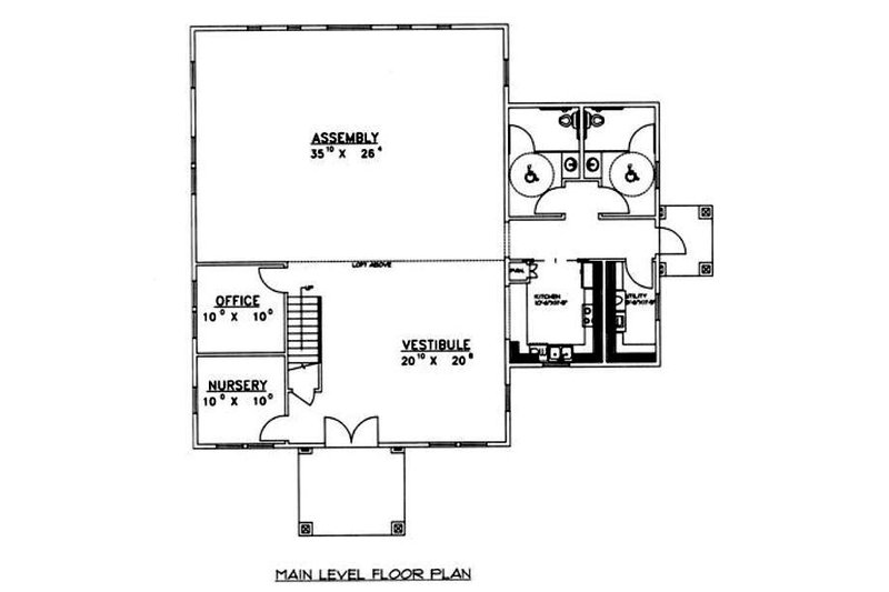 Home Plan - Floor Plan - Main Floor for Country House Plan #117-583, 2 bath
