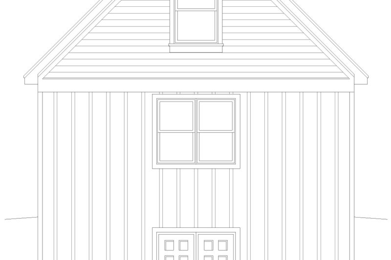 House Blueprint - Exterior - Rear Elevation 1 for Southern House Plan #932-1402, 1 bath