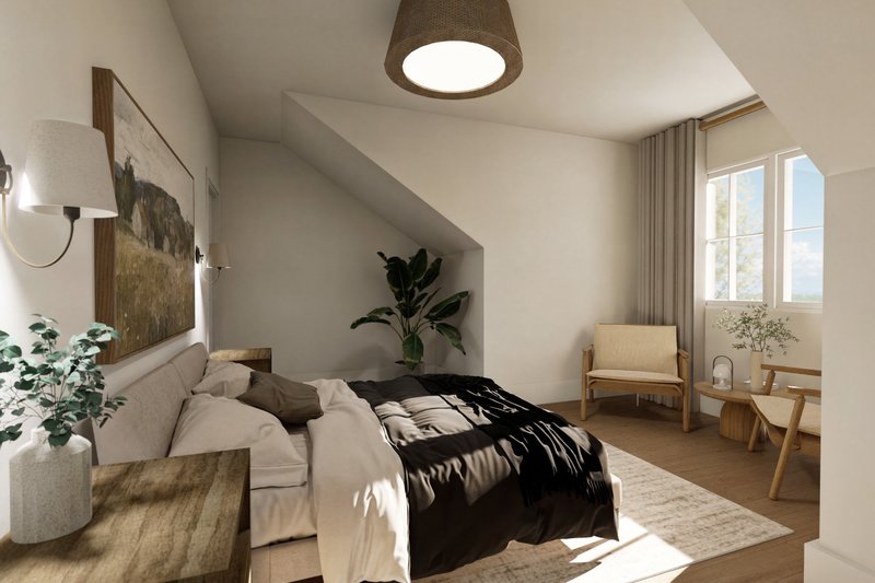 Architectural House Design - Interior - Master Bedroom for Farmhouse House Plan #23-2838 - 3 bed, 2.5 bath