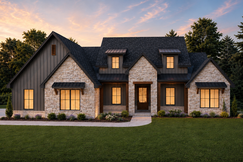 Architectural House Design - Exterior - Front Elevation 4 for Farmhouse House Plan #1119-15 - 5 bed, 2.5 bath