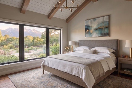 Interior - Master Bedroom for Cabin House Plan #1089-77 - 2 bed, 2 bath