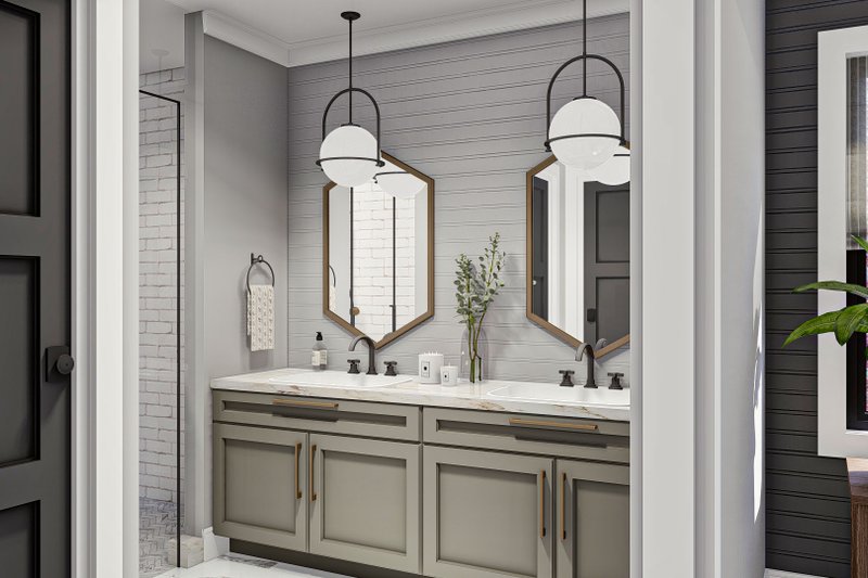 House Blueprint - Interior - Master Bathroom for Colonial House Plan #455-619 - 3 bed, 2.5 bath