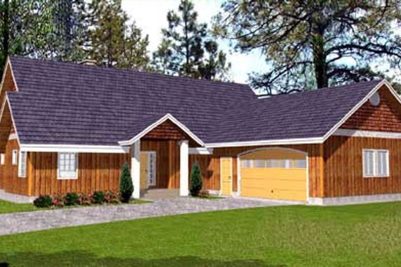 Architectural House Design - Bungalow Exterior - Front Elevation Plan #117-584