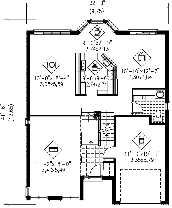 Traditional Floor Plan - Main Floor Plan #25-2192