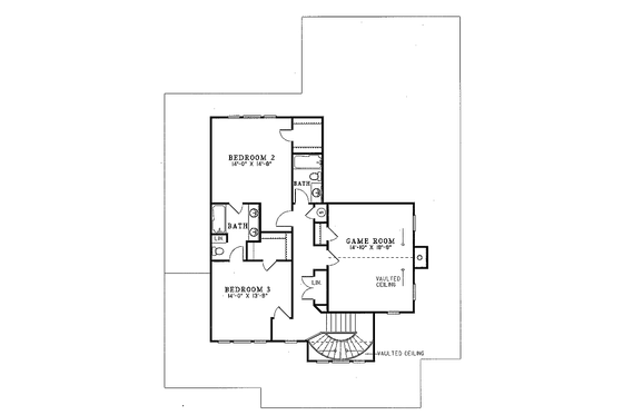 Floor Plan - Upper Floor for Country House Plan #17-242 - 3 bed, 3.5 bath