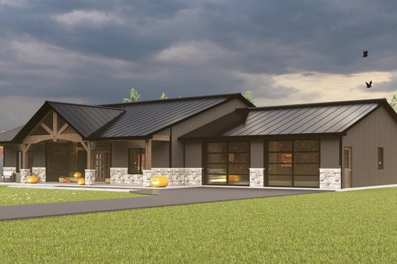 Exterior - Front Elevation 7 for Ranch House Plan #1064-191 - 3 bed, 2 bath