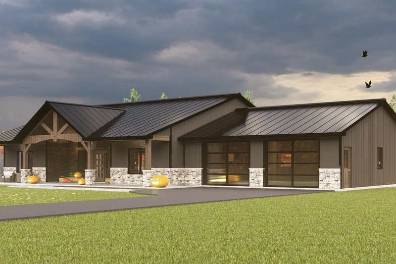 Architectural House Design - Exterior - Front Elevation 7 for Ranch House Plan #1064-191 - 3 bed, 2 bath