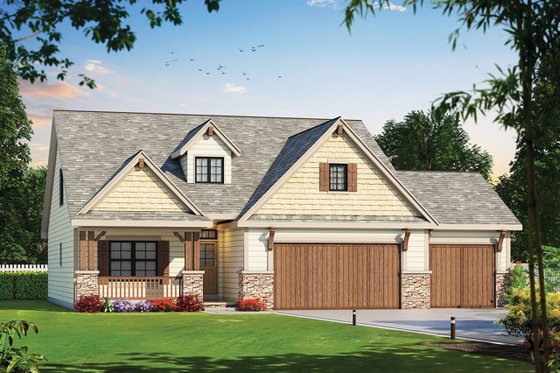 Exterior - Front Elevation 3 for Craftsman House Plan #20-2317 - 4 bed, 3.5 bath