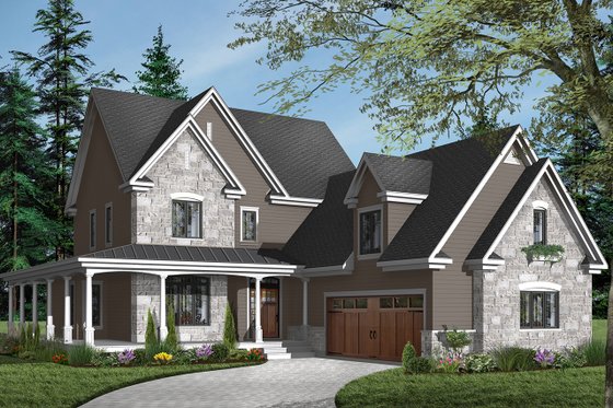 Exterior - Front Elevation 6 for Farmhouse House Plan #23-587 - 4 bed, 2.5 bath
