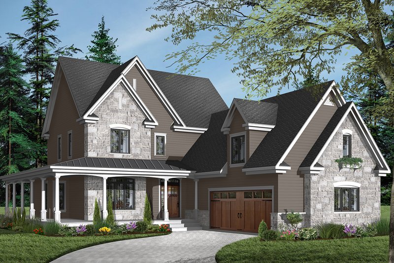 Architectural House Design - Exterior - Front Elevation 6 for Farmhouse House Plan #23-587 - 4 bed, 2.5 bath