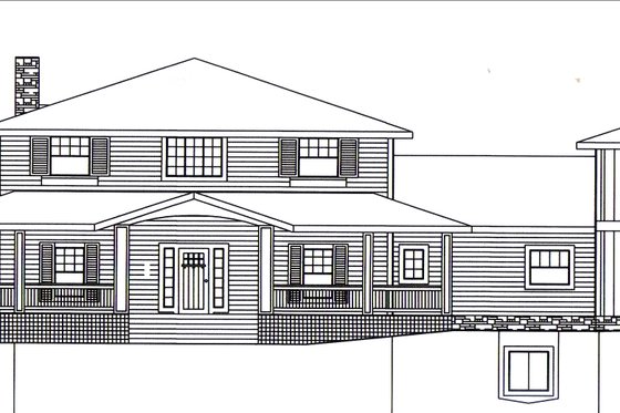 Exterior - Front Elevation 3 for Farmhouse House Plan #117-1114 - 4 bed, 5 bath