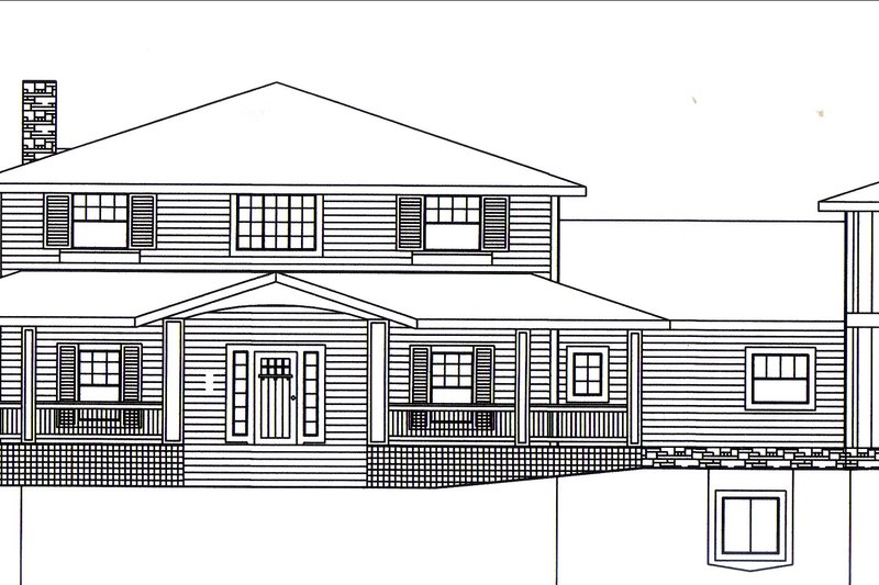 Dream House Plan - Exterior - Front Elevation 3 for Farmhouse House Plan #117-1114 - 4 bed, 5 bath