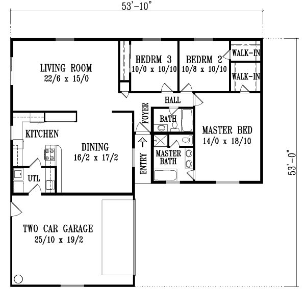 Country Floor Plan - Main Floor Plan #1-1334