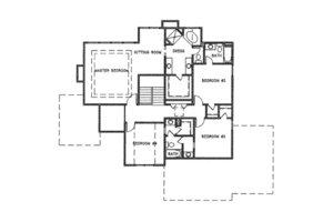 Floor Plan - Upper Floor for European House Plan #6-109 - 4 bed, 3.5 bath