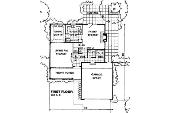 Floor Plan - Main Floor for Traditional House Plan #116-182 - 3 bed, 3 bath