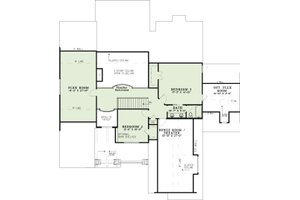 Floor Plan - Upper Floor for Craftsman House Plan #17-2516 - 4 bed, 3 bath
