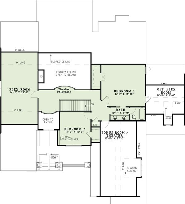 Dream House Plan - Craftsman Floor Plan - Upper Floor Plan #17-2516