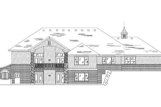 Exterior - Rear Elevation for Traditional House Plan #5-270 - 5 bed, 3.5 bath