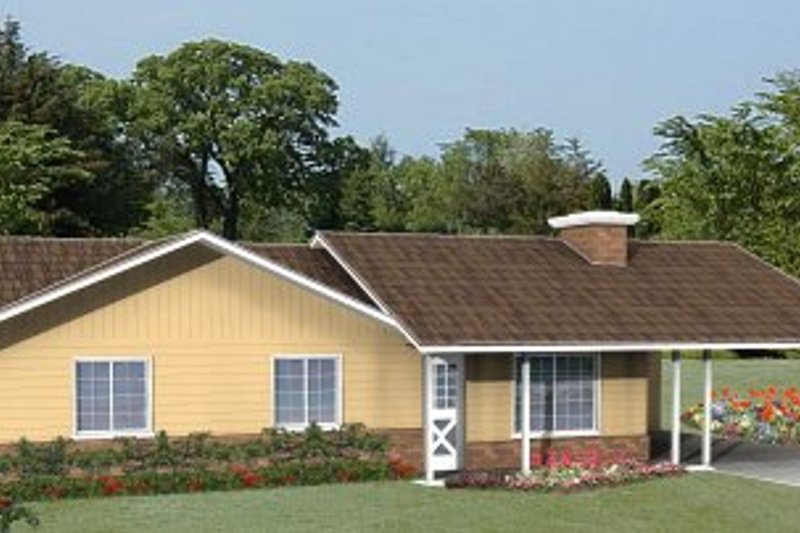 House Blueprint - Ranch Exterior - Front Elevation Plan #1-180