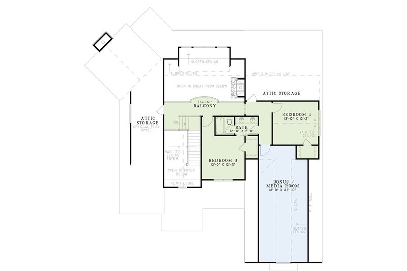 Home Plan - Floor Plan - Upper Floor for Craftsman House Plan #17-3323 - 5 bed, 5 bath