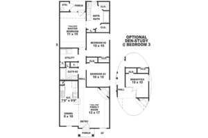 Floor Plan - Main Floor for European House Plan #81-127 - 3 bed, 2 bath