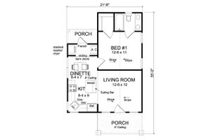 Floor Plan - Main Floor for Cottage House Plan #513-2181 - 1 bed, 1 bath