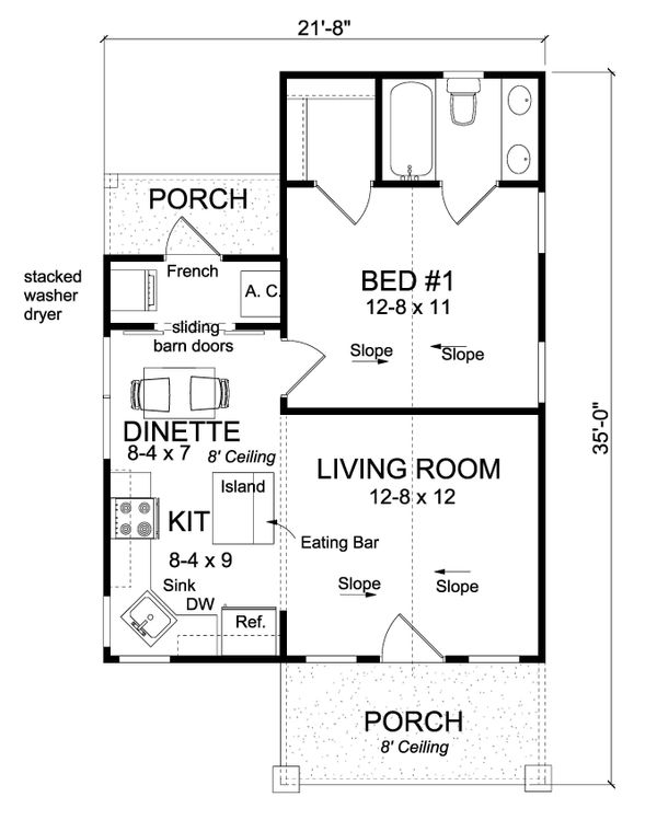 House Blueprint - Cottage Floor Plan - Main Floor Plan #513-2181