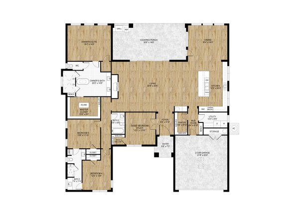 Modern Floor Plan - Main Floor Plan #1110-43