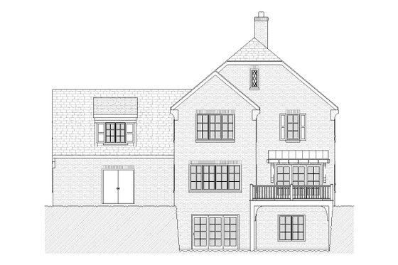 Exterior - Rear Elevation for Traditional House Plan #901-50 - 4 bed, 3.5 bath
