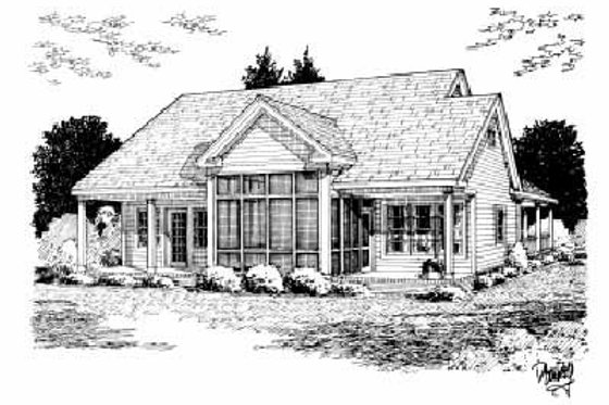 Exterior - Rear Elevation for Farmhouse House Plan #20-181 - 3 bed, 2.5 bath