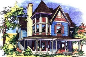 Victorian Exterior - Front Elevation Plan #43-105