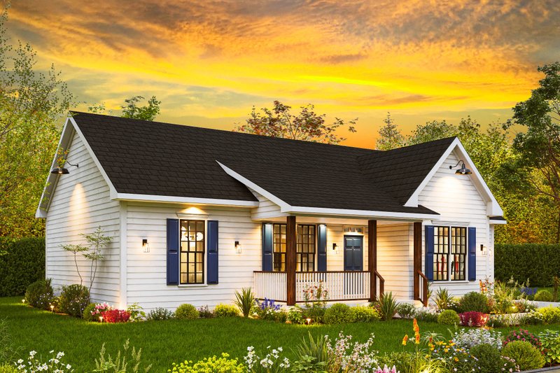 Home Plan - Exterior - Front Elevation 4 for Traditional House Plan #54-620 - 3 bed, 2 bath