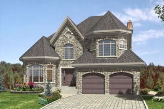 Exterior - Front Elevation for European House Plan #138-110 - 4 bed, 2.5 bath