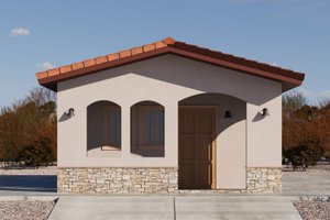 Adobe / Southwestern Exterior - Front Elevation Plan #1106-186