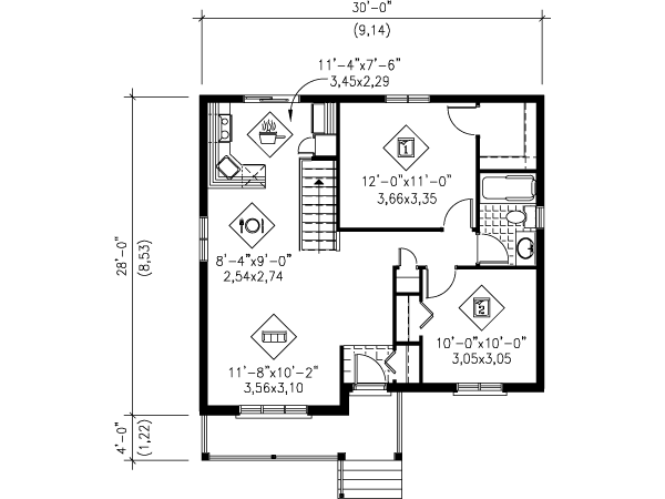 Craftsman Floor Plan - Main Floor Plan #25-4112