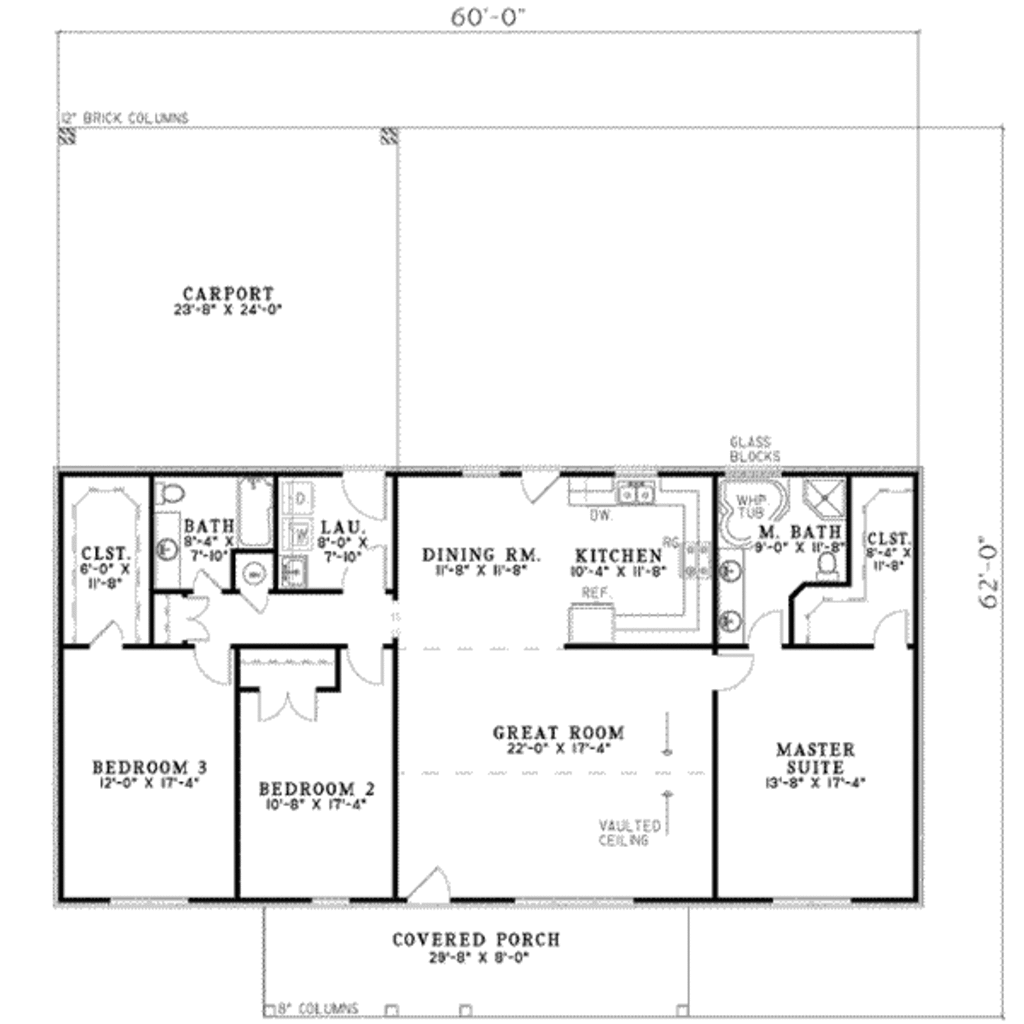 House Plan - 3 Beds 2 Baths 1800 Sq/Ft Plan #17-2141 - Houseplans.com