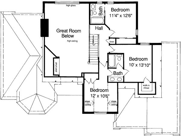 House Plan Design - European Floor Plan - Upper Floor Plan #46-119