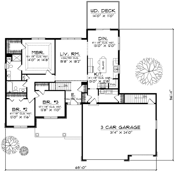 Dream House Plan - Traditional Floor Plan - Main Floor Plan #70-597