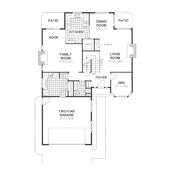 Traditional Floor Plan - Main Floor Plan #18-8956