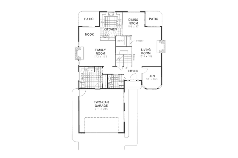 Dream House Plan - Floor Plan - Main Floor for Traditional House Plan #18-8956 - 4 bed, 2.5 bath
