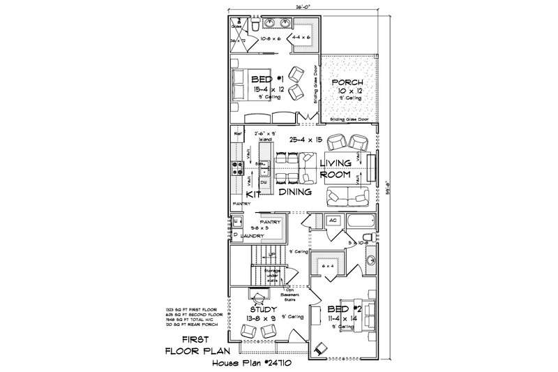 House Blueprint - Floor Plan - Main Floor for Modern House Plan #513-2502 - 5 bed, 3 bath