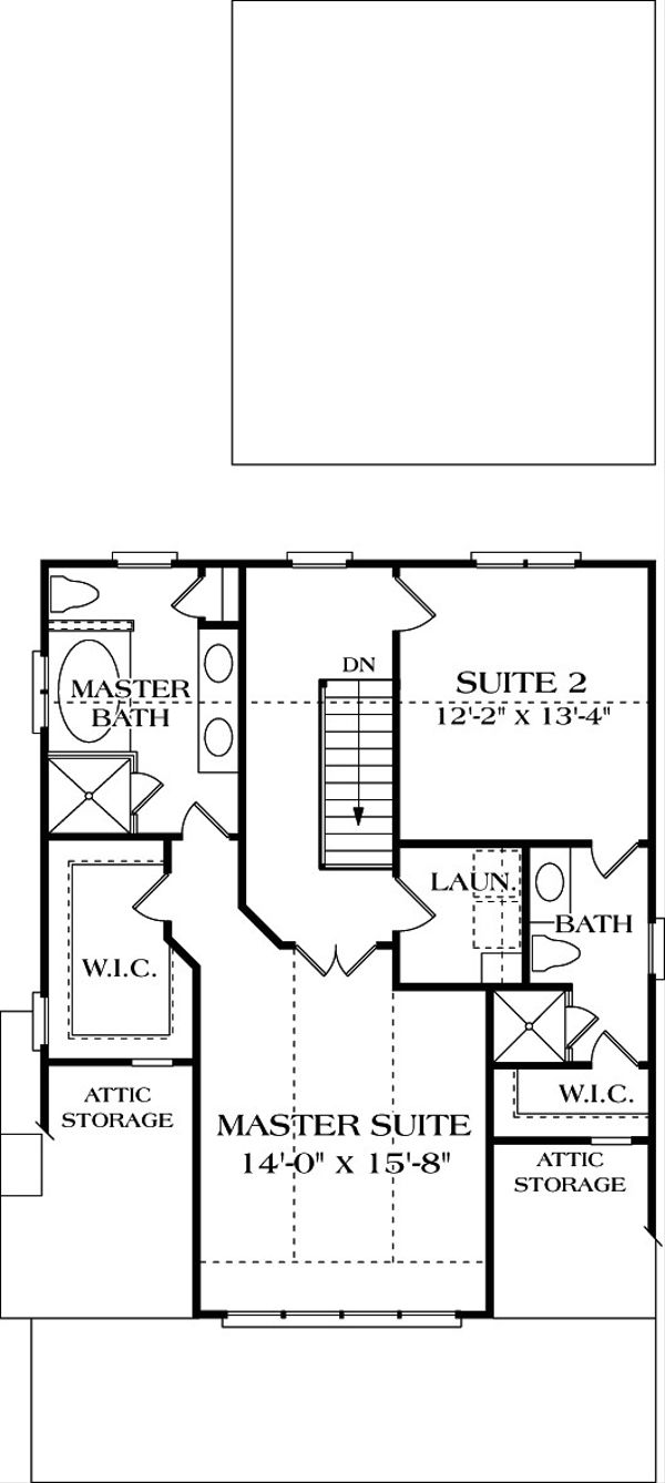 Craftsman Floor Plan - Upper Floor Plan #453-3