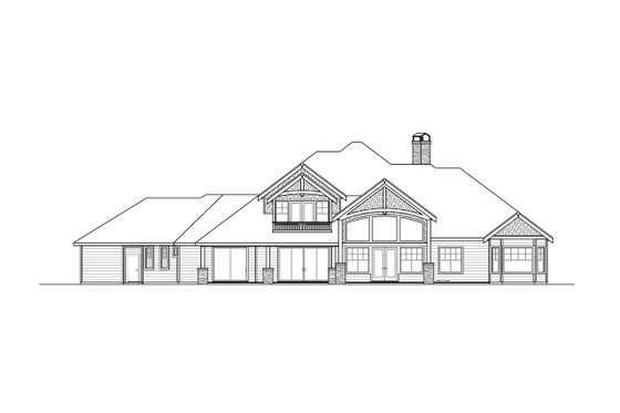 Exterior - Rear Elevation for Craftsman House Plan #124-1163 - 4 bed, 5 bath