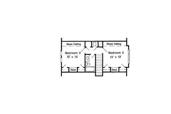 Floor Plan - Upper Floor for European House Plan #410-313 - 3 bed, 2.5 bath