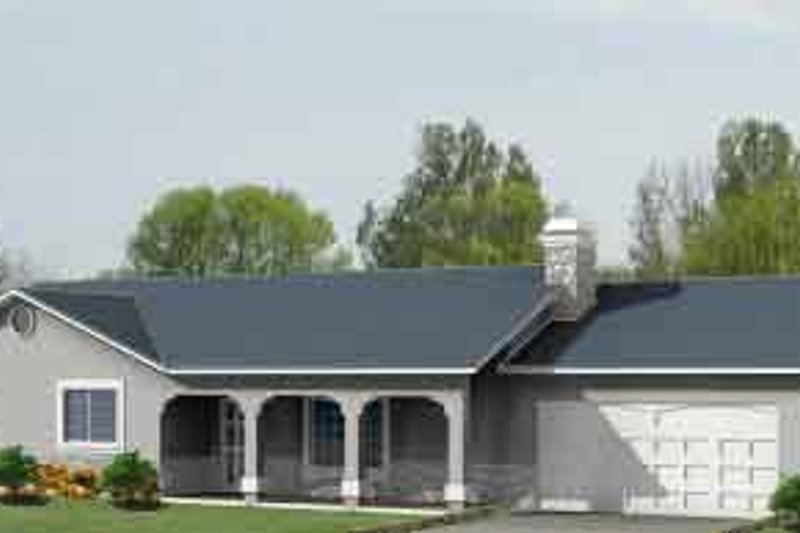 House Design - Adobe / Southwestern Exterior - Front Elevation Plan #1-1031
