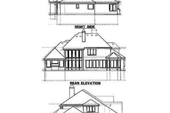 Exterior - Rear Elevation for Traditional House Plan #67-295 - 4 bed, 3 bath
