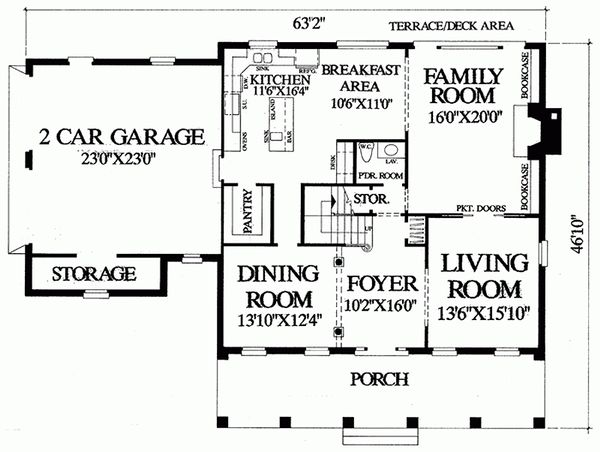 Southern Floor Plan - Main Floor Plan #137-147