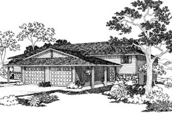 Exterior - Front Elevation for Traditional House Plan #303-198 - 3 bed, 2 bath